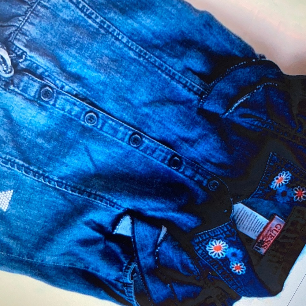 Denim button down sleeveless blouse